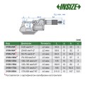 Микрометр цифровой арт. 3108-25A, диап. измерения 0-25 мм / 0-1", дискретность 0,001 мм / 0,00005", IP65 (водо- и пылезащитный), от INSIZE